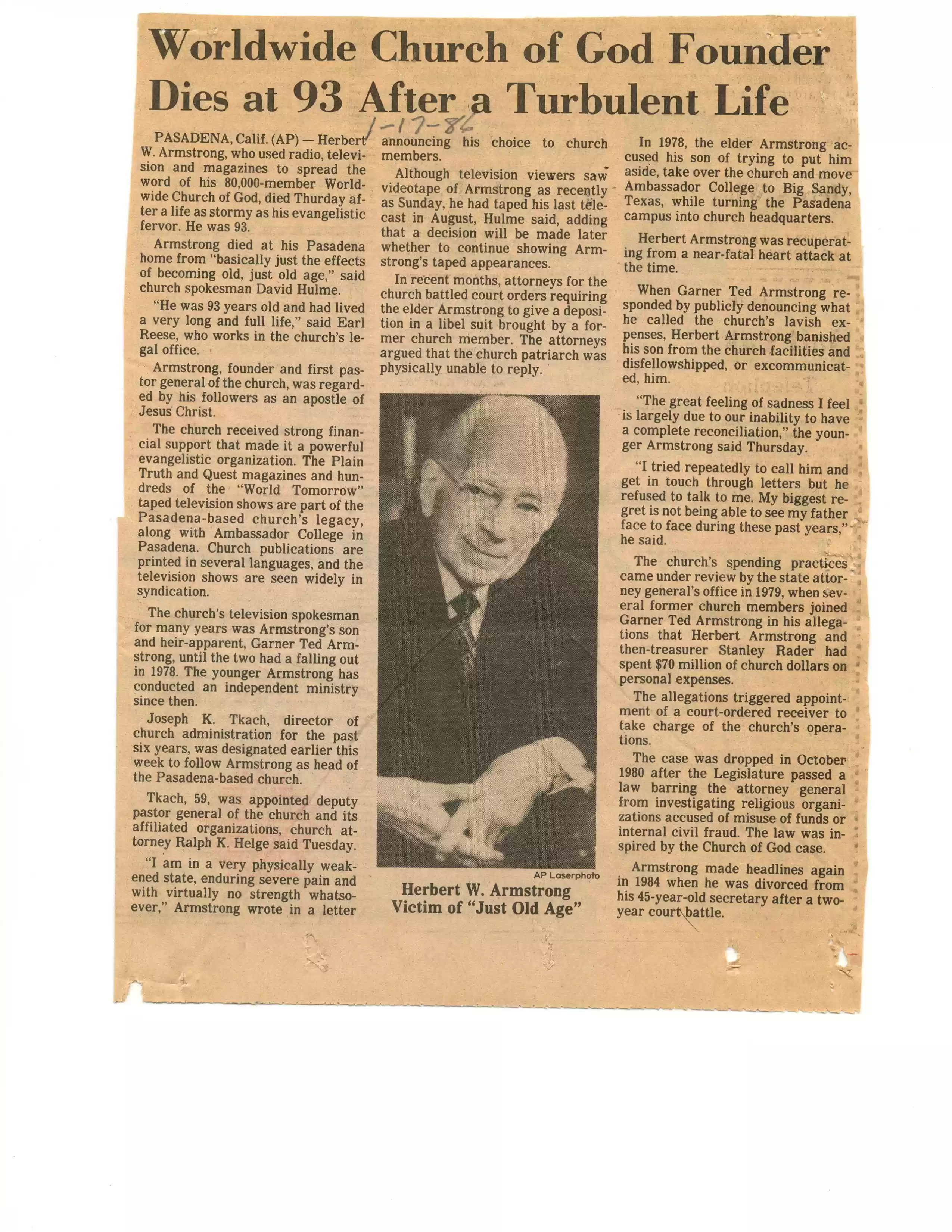 Salt Lake Tribune, 1-17-86